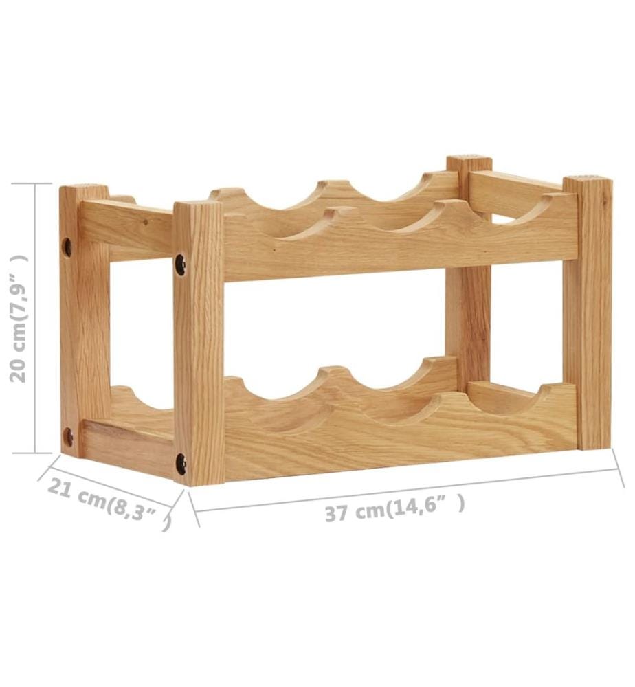 Weinregal für 6 Flaschen 37 x 21 x 21 cm Eiche Massivholz