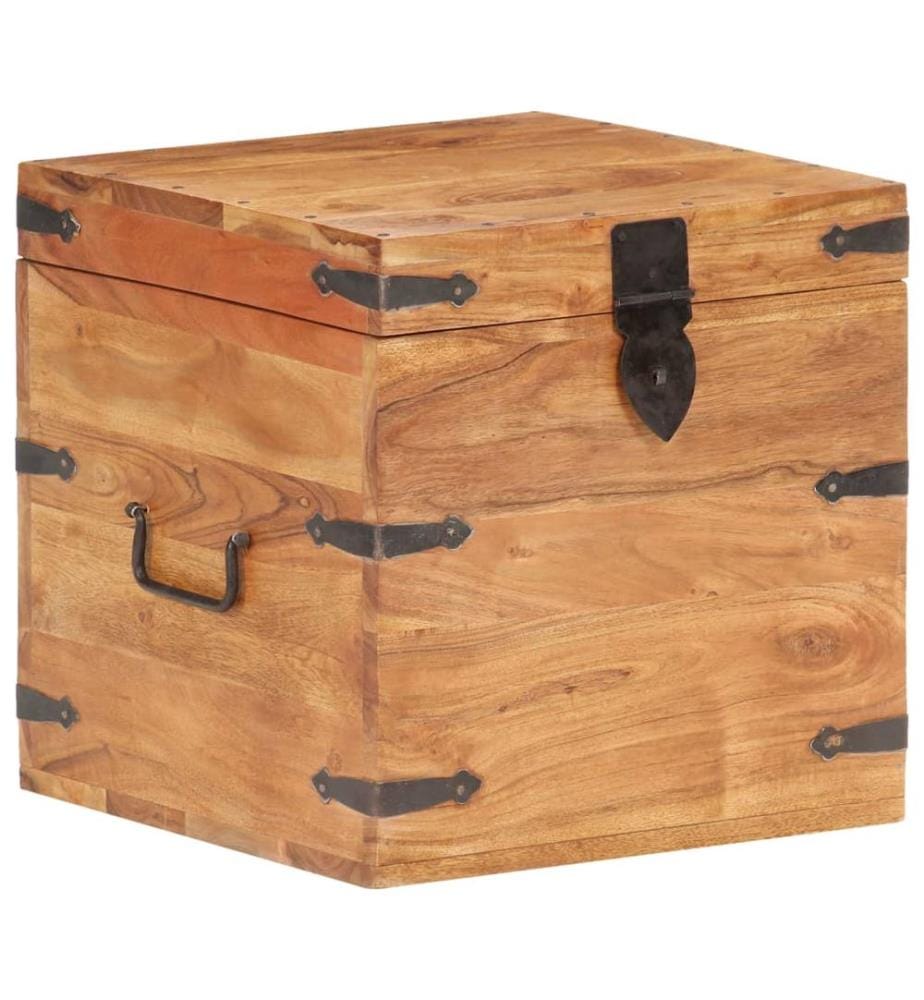 Coffre 40x40x40 cm bois d'acacia solide