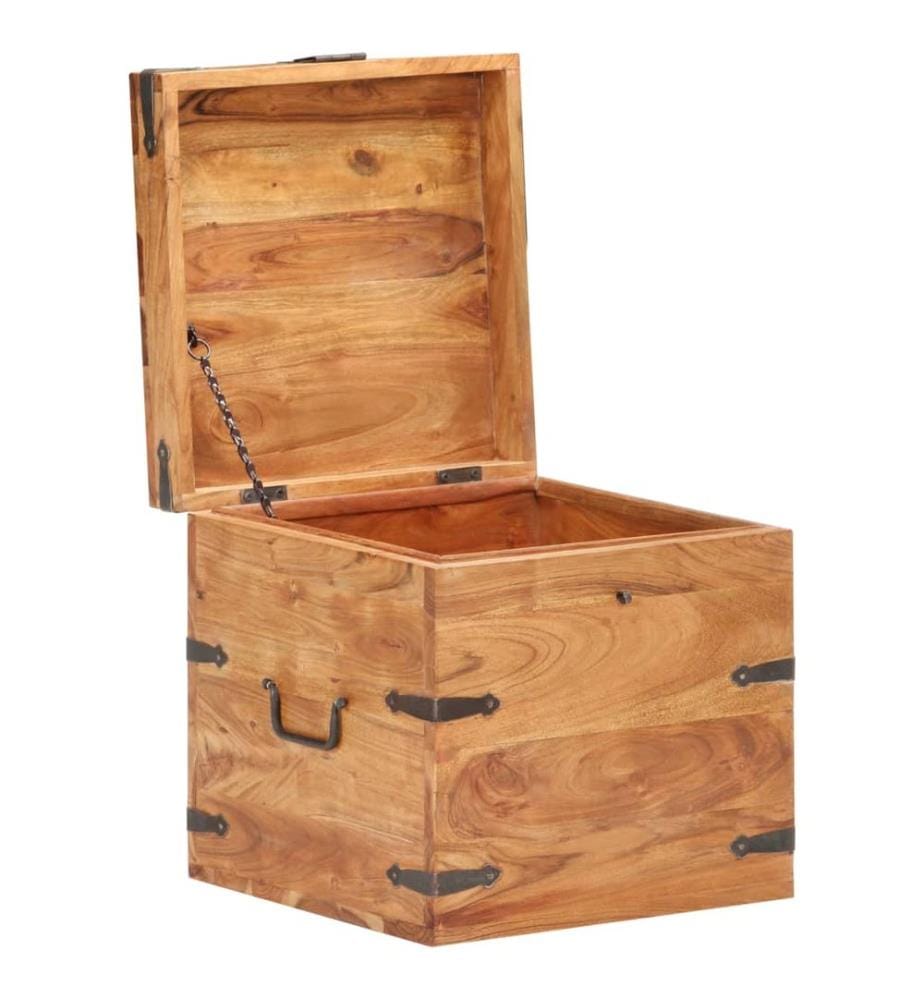 Coffre 40x40x40 cm bois d'acacia solide