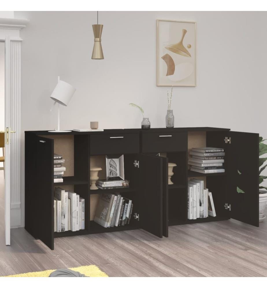 Sideboard Schwarz 160x36x75 cm Holzwerkstoff