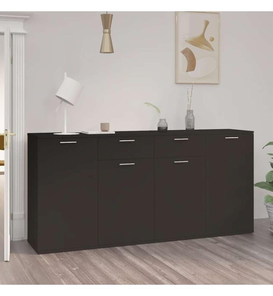 Sideboard Schwarz 160x36x75 cm Holzwerkstoff