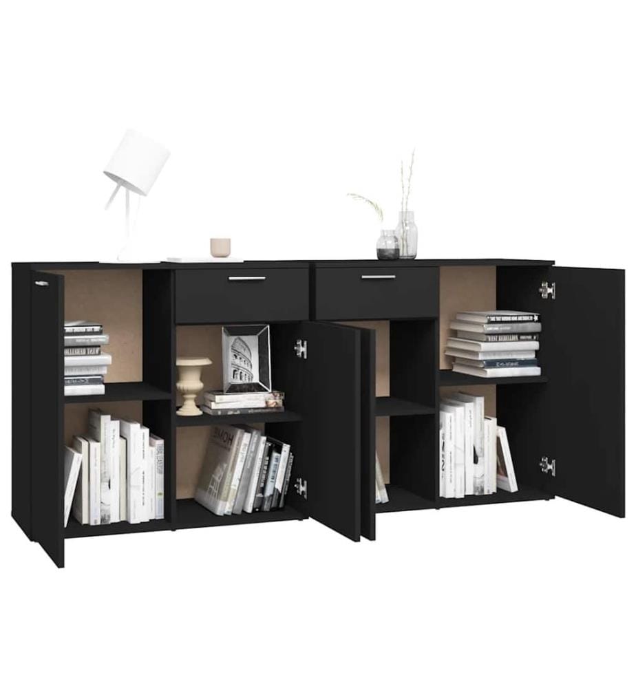 Sideboard Schwarz 160x36x75 cm Holzwerkstoff