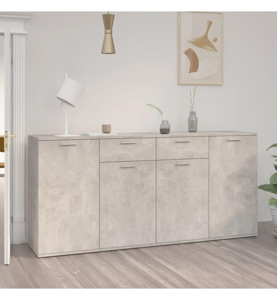 Sideboard Betongrau 160x36x75 cm Holzwerkstoff