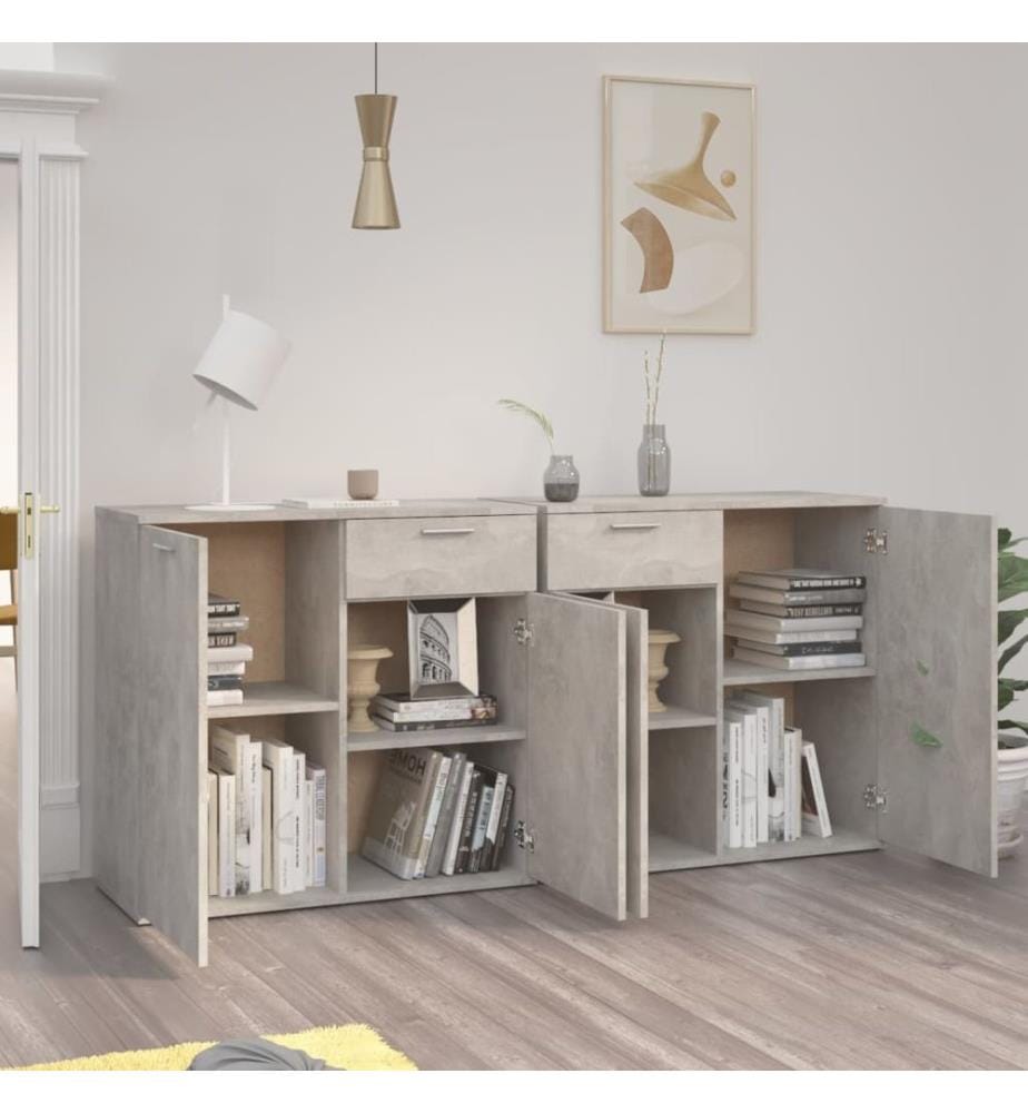 Sideboard Betongrau 160x36x75 cm Holzwerkstoff
