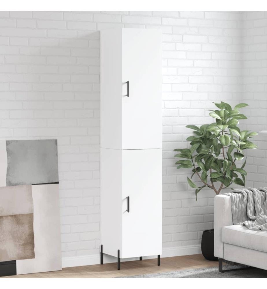Buffet haut Blanc 34,5x34x180 cm Bois d'ingénierie