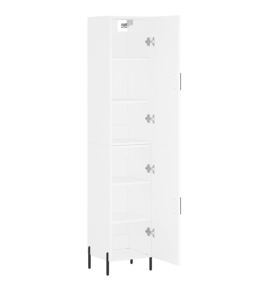 Buffet haut Blanc 34,5x34x180 cm Bois d'ingénierie