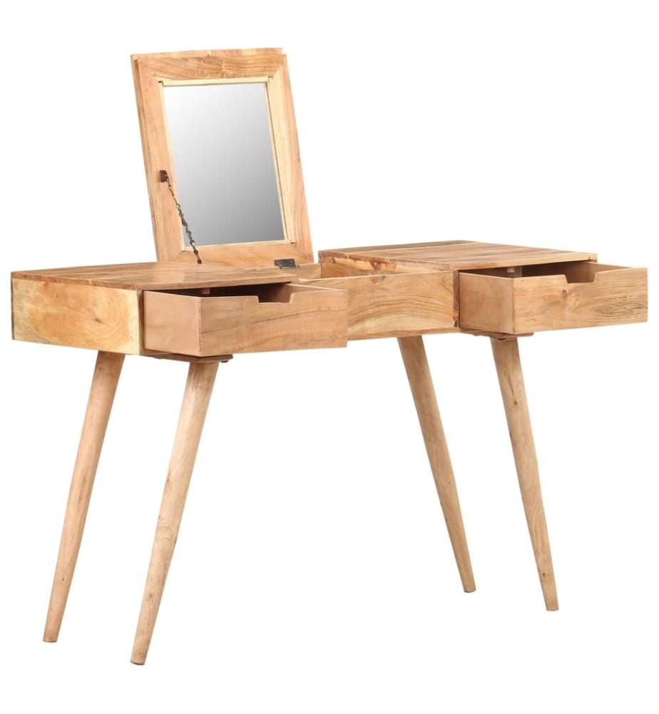 Coiffeuse avec miroir 112x45x76 cm Bois d'acacia massif