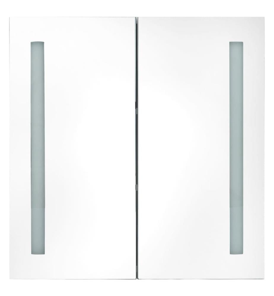 LED-Bad-Spiegelschrank Eichenoptik 62x14x60 cm