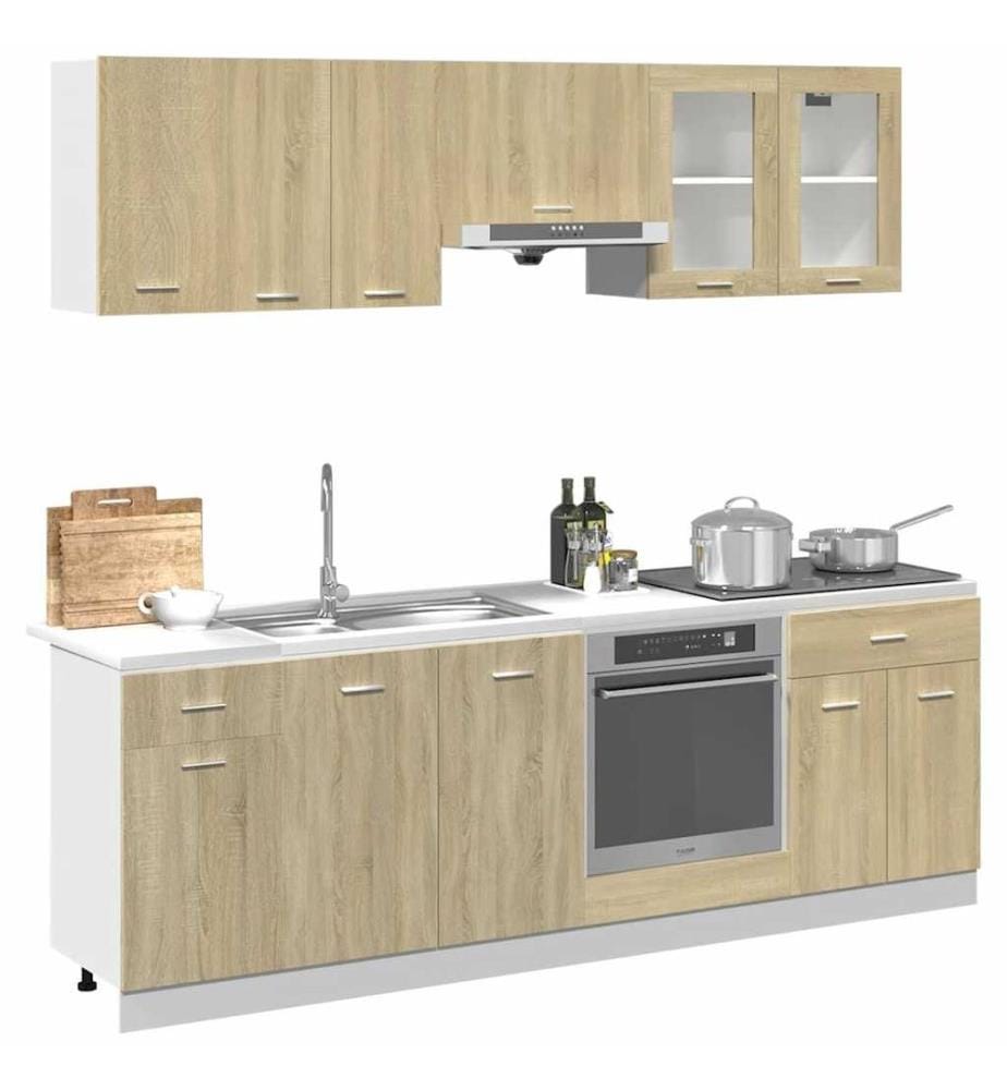 8-tlg. Küchenschrank-Set Lyon Sonoma-Eiche Holzwerkstoff