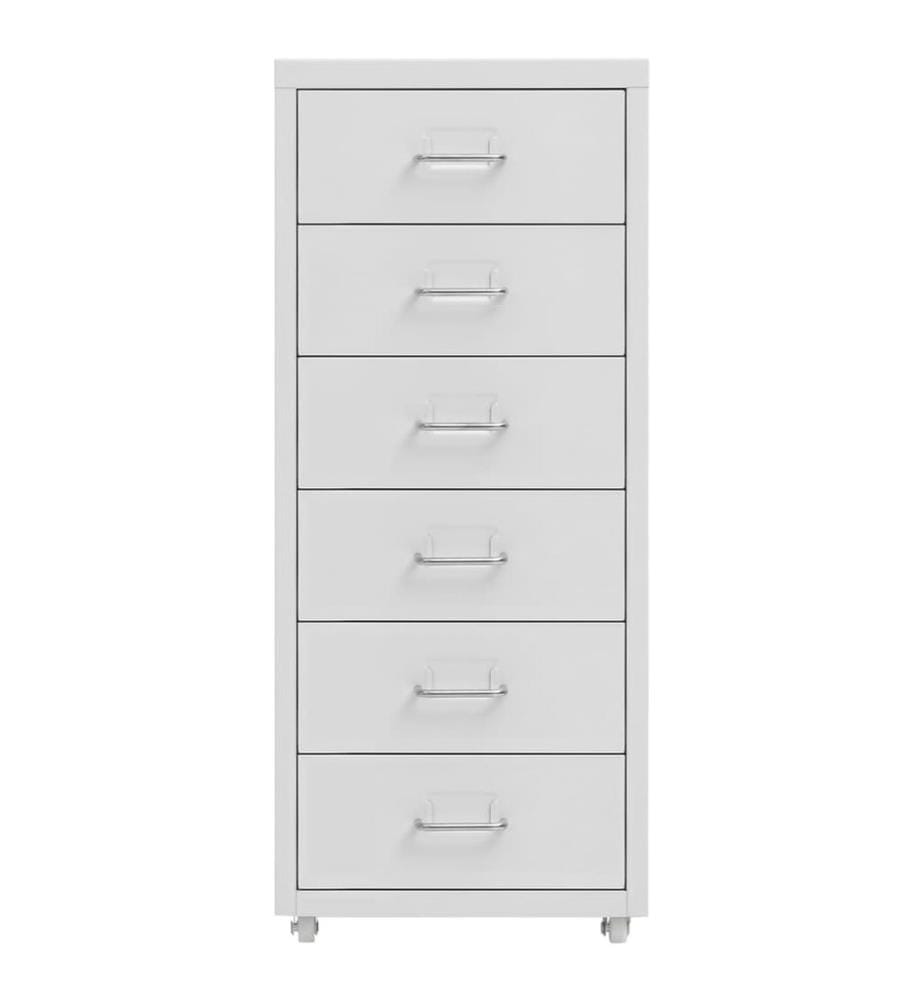 Aktenschrank mit Rollen Grau 28x41x69 cm Metall