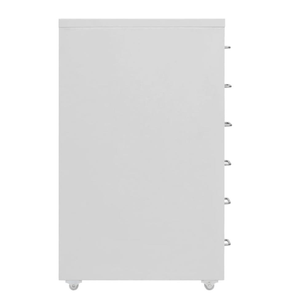 Aktenschrank mit Rollen Grau 28x41x69 cm Metall
