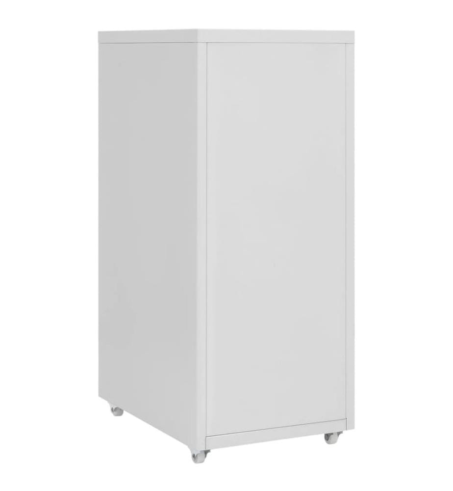 Aktenschrank mit Rollen Grau 28x41x69 cm Metall