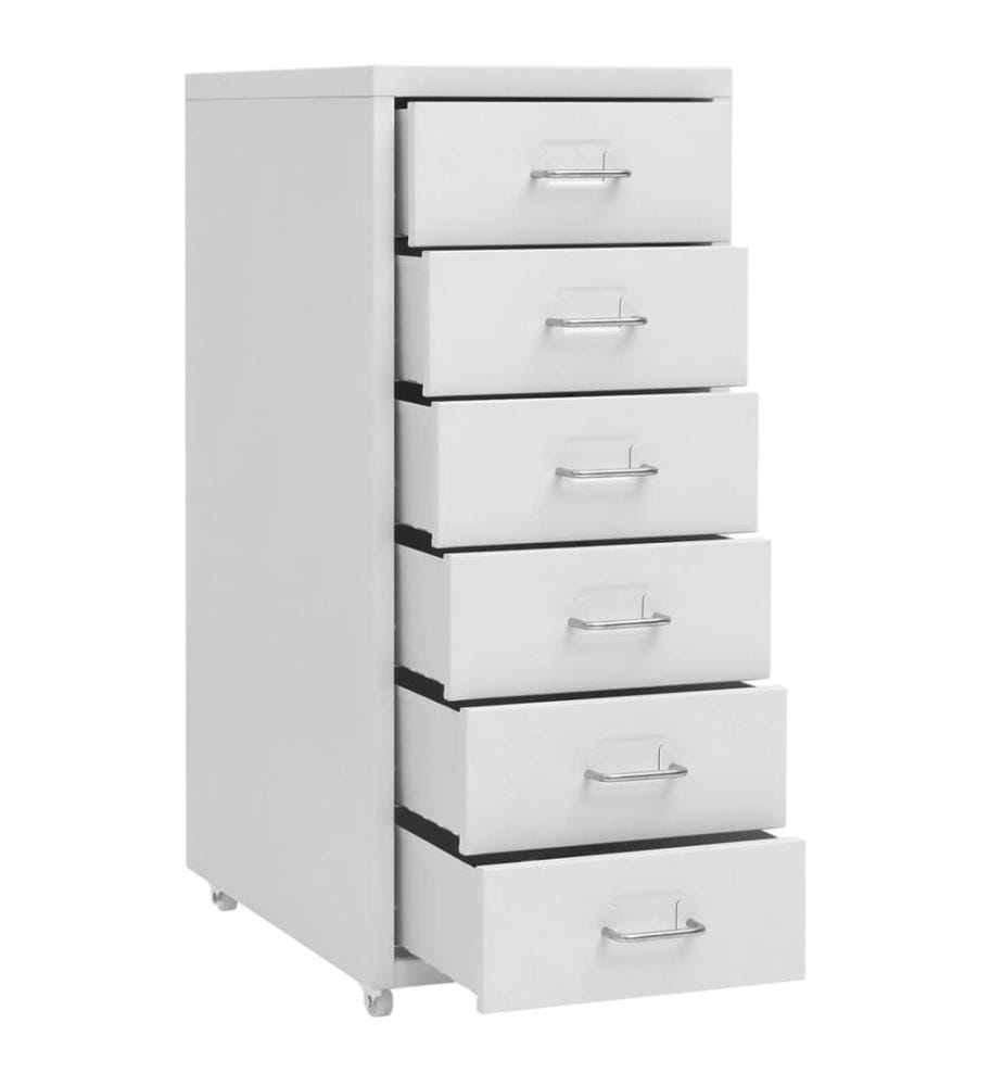 Aktenschrank mit Rollen Grau 28x41x69 cm Metall