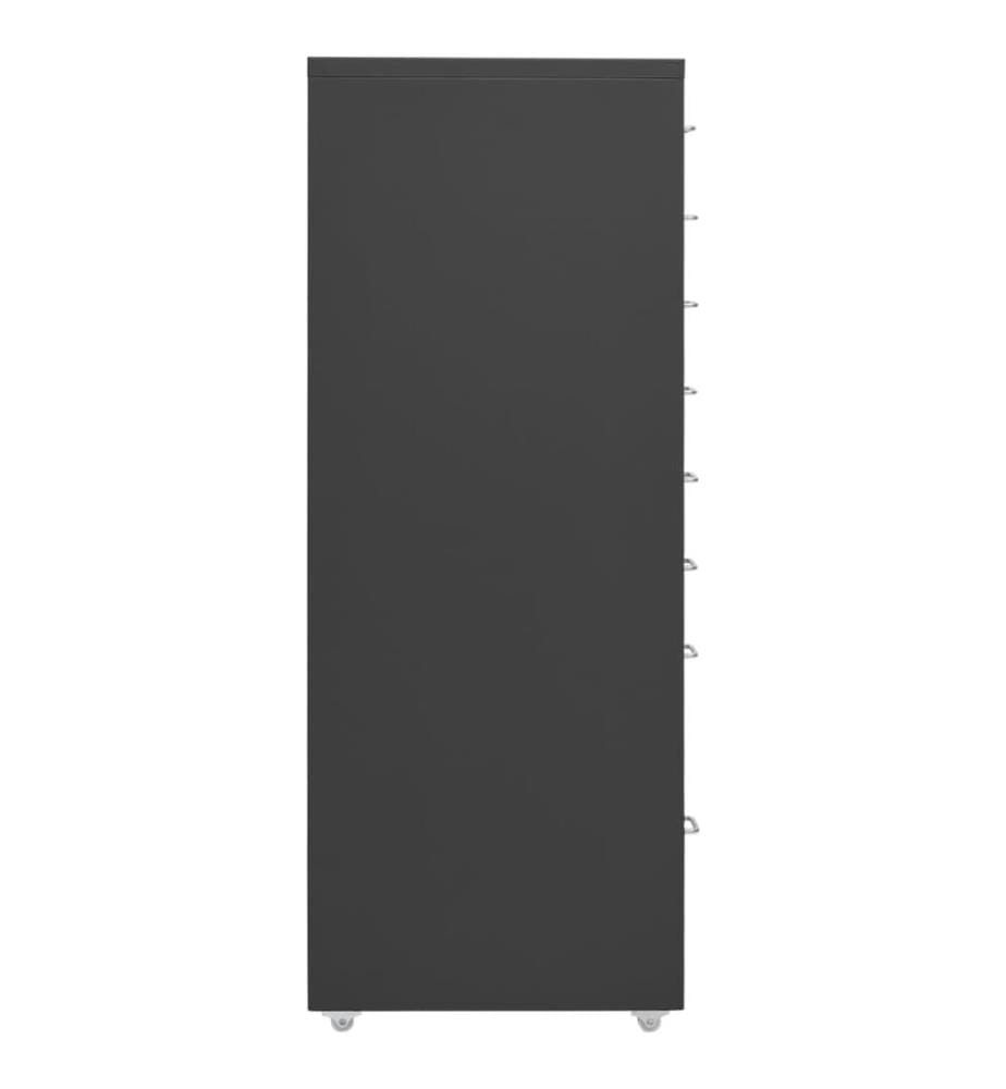 Aktenschrank mit Rollen Anthrazit 28x41x109 cm Metall