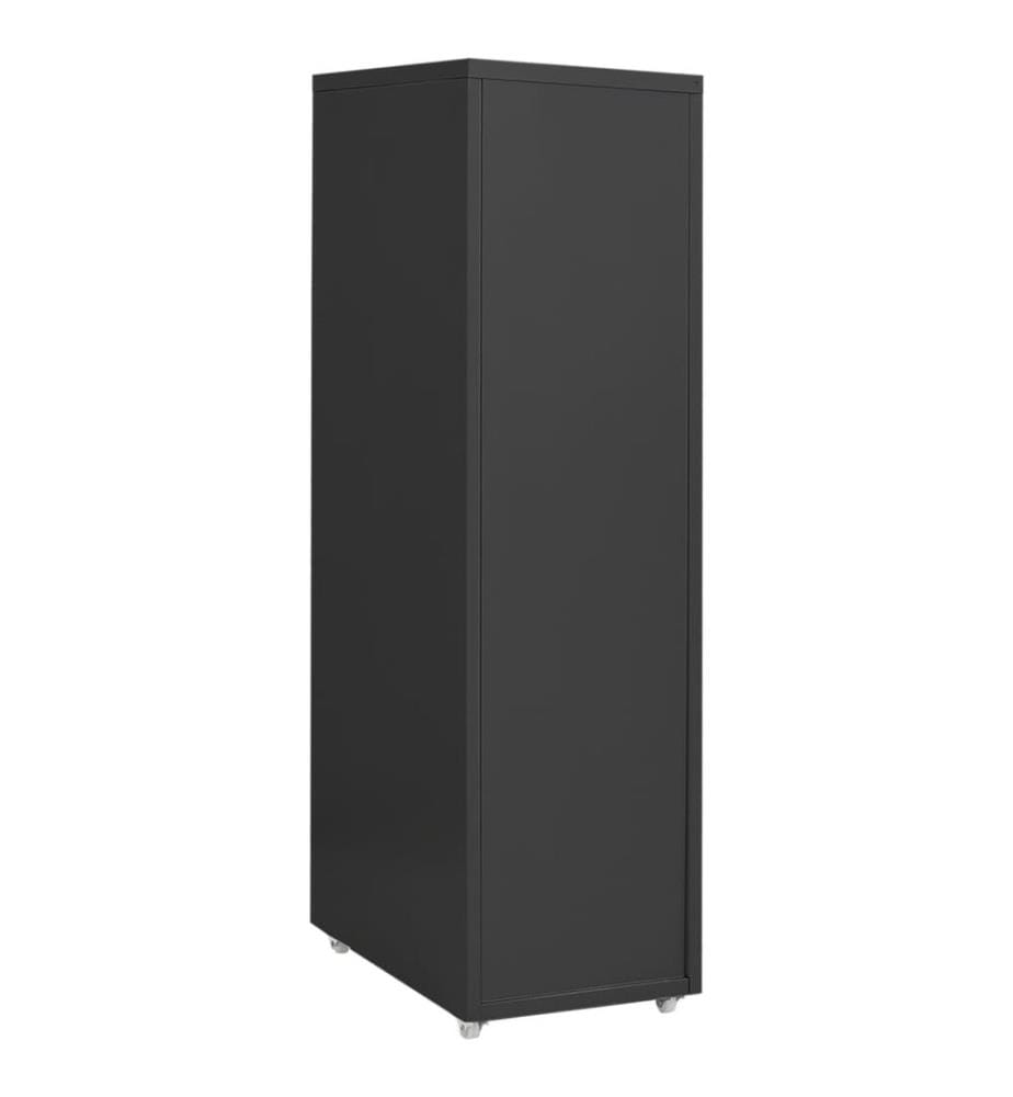 Aktenschrank mit Rollen Anthrazit 28x41x109 cm Metall