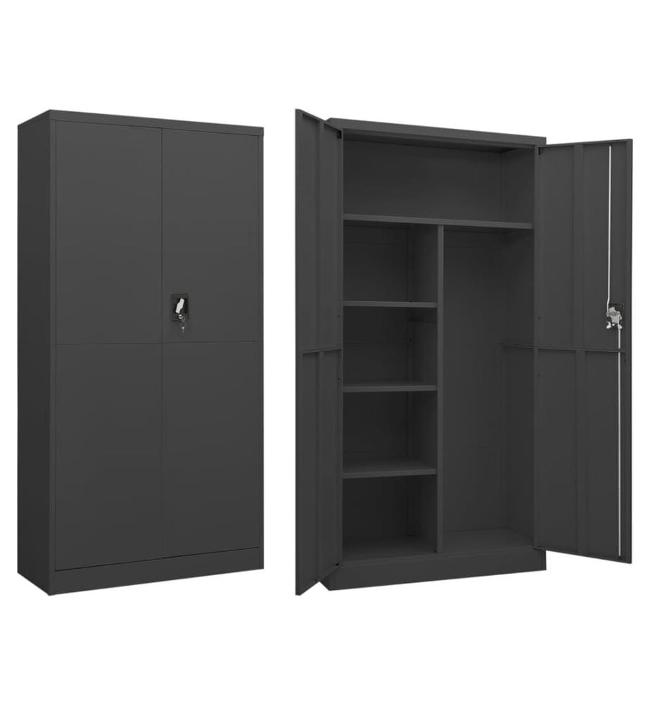 Schliessfachschrank Anthrazit 90x40x180 cm Stahl