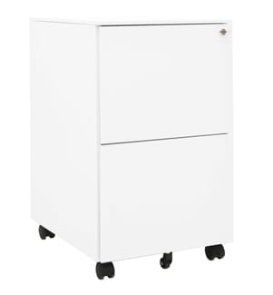 Aktenschrank mit Rollen Weiss 39x45x67 cm Stahl