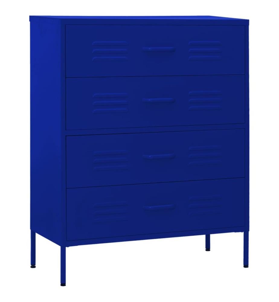 Kommode Marineblau 80x35x101,5 cm Stahl
