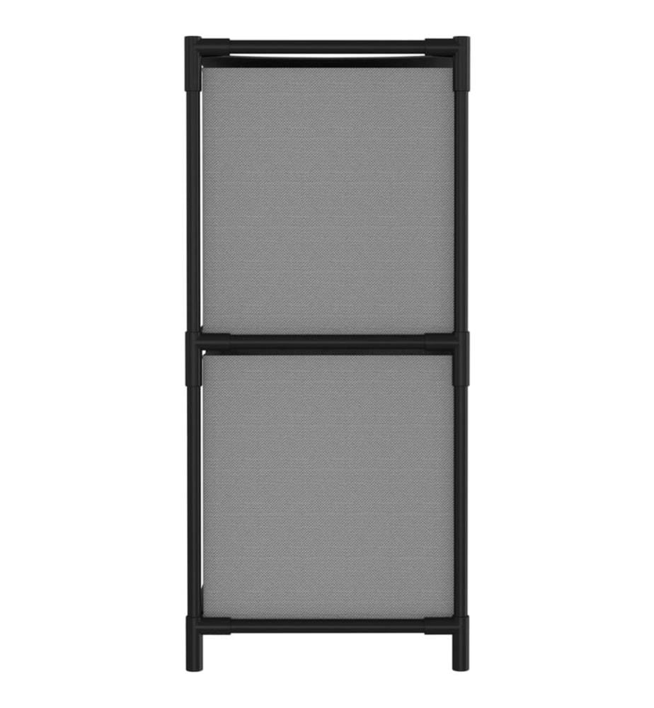 Kommode mit 4 Körben aus Stoff Grau 63×30×71 cm Stahl