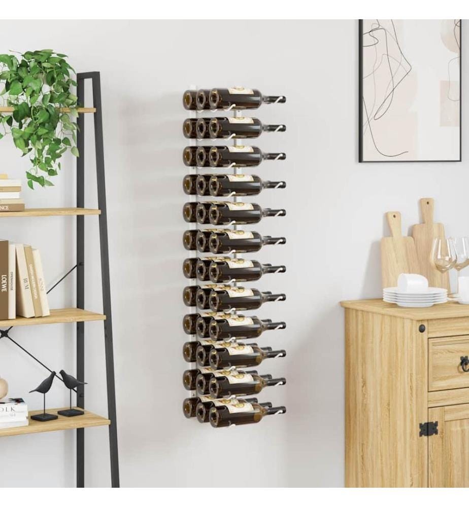 Wand-Weinregal für 36 Flaschen Weiss Eisen