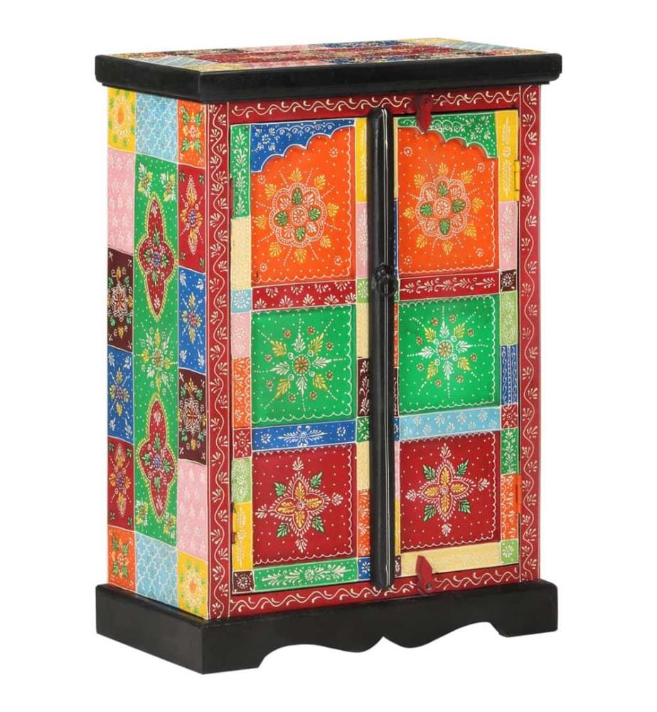 Sideboard Handbemalt mit Türen 53x30x75 cm Massivholz Mango