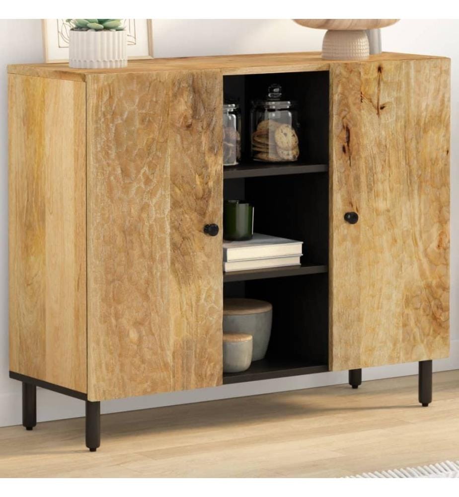 Beistellschrank 90x33x75 cm Massivholz Mango