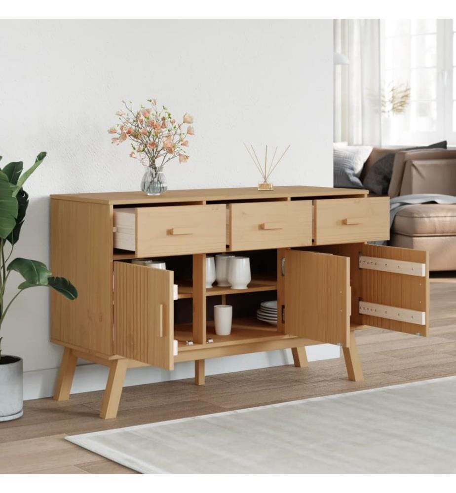Buffet OLDEN marron 114x43x73,5 cm bois massif de pin