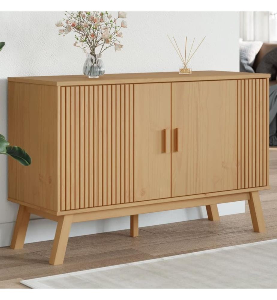Sideboard OLDEN Braun 114x43x73,5 cm Massivholz Kiefer
