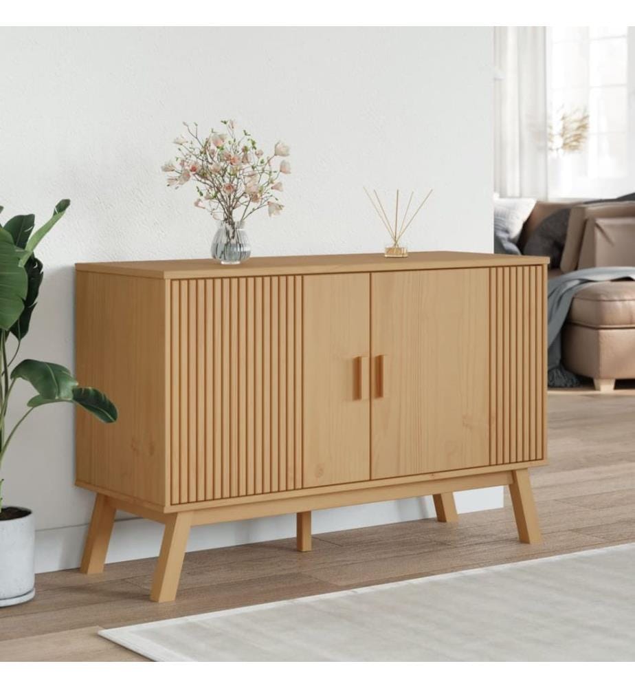 Sideboard OLDEN Braun 114x43x73,5 cm Massivholz Kiefer