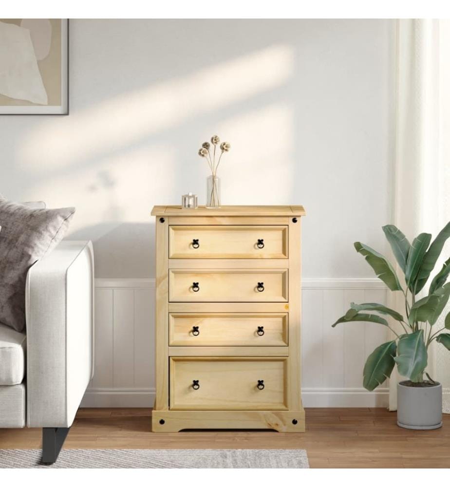 Commode Corona 80x43x114 cm bois massif de pin