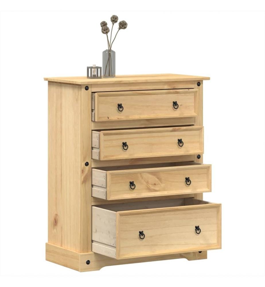 Commode Corona 92x48x114 cm bois massif de pin