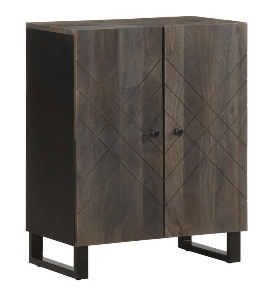 Sideboard Schwarz 60x33x75 cm Massivholz Mango