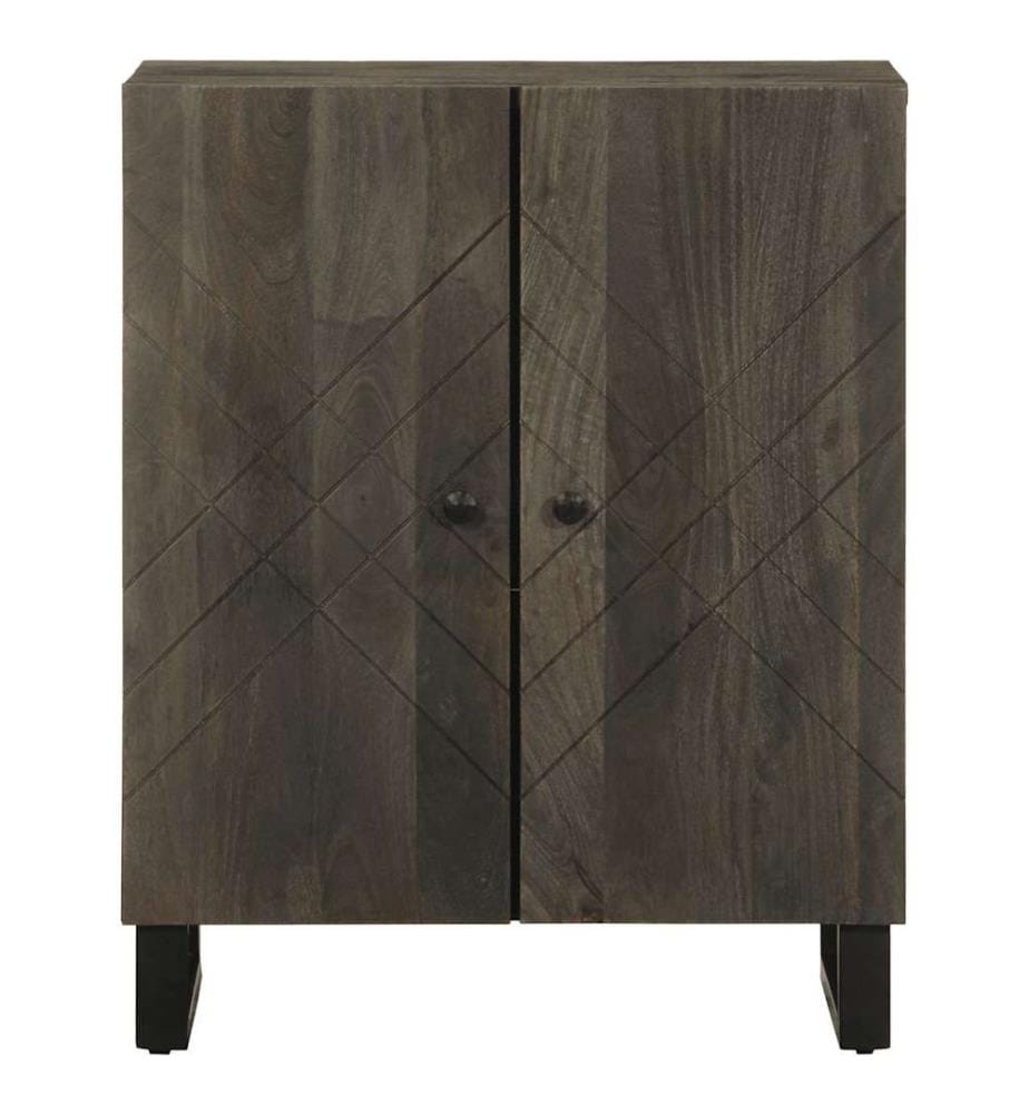 Sideboard Schwarz 60x33x75 cm Massivholz Mango