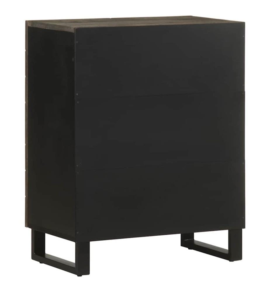 Sideboard Schwarz 60x33x75 cm Massivholz Mango