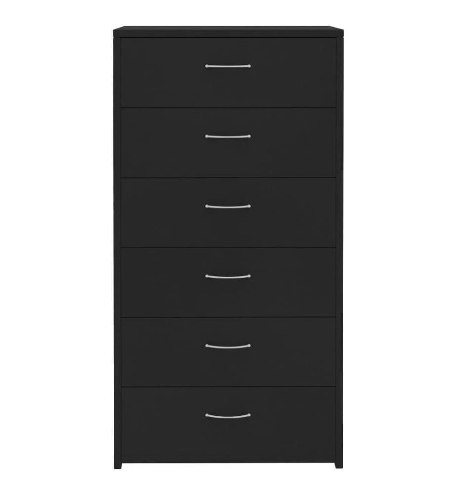 Sideboard mit 6 Schubladen Schwarz 50x34x96 cm Holzwerkstoff