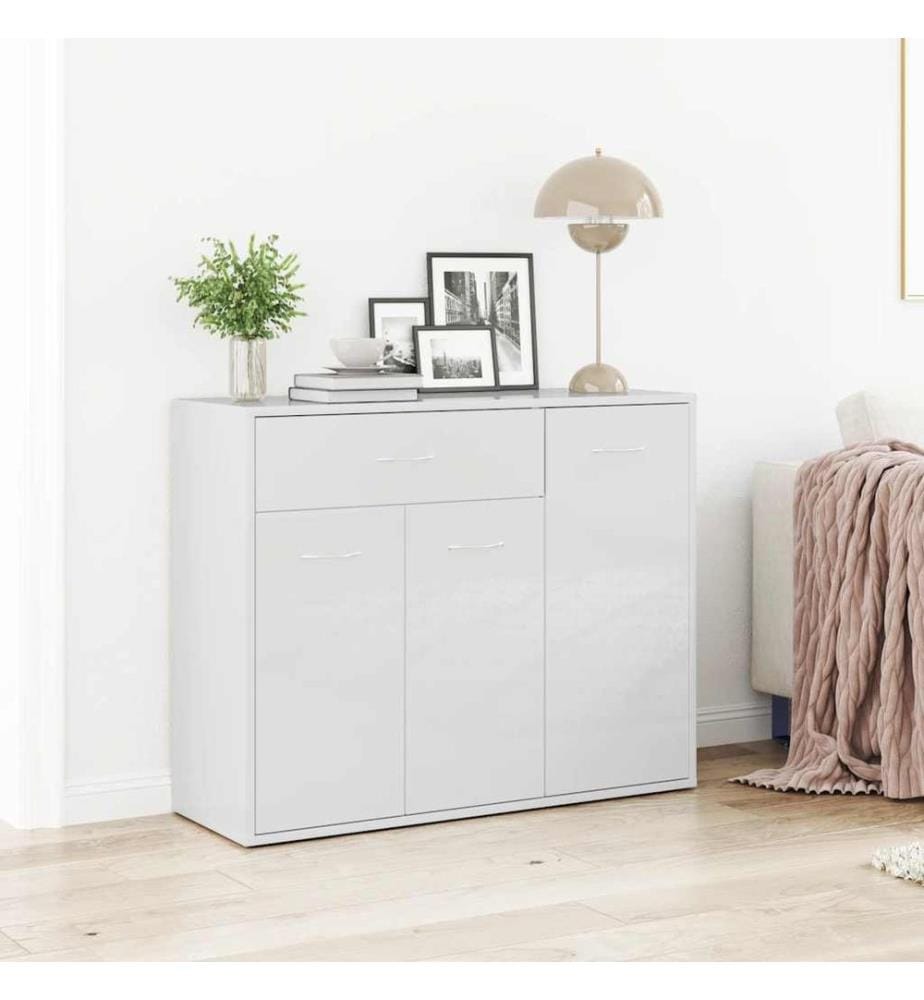 Sideboard Hochglanz-Weiss 88x30x70 cm Holzwerkstoff