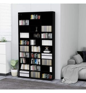 CD-Schrank Schwarz 102x16x177,5 cm Holzwerkstoff
