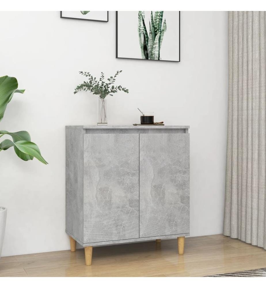 Sideboard mit Massivholz-Beinen Betongrau 60x35x70 cm