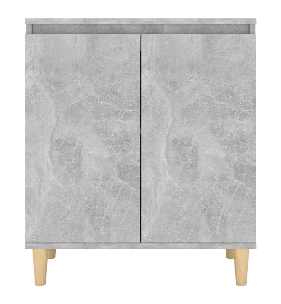 Sideboard mit Massivholz-Beinen Betongrau 60x35x70 cm