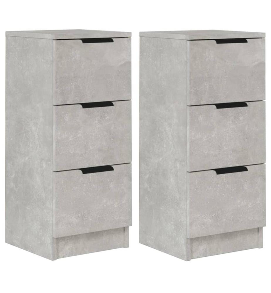 Sideboards 2 Stk. Betongrau 30x30x70 cm Holzwerkstoff