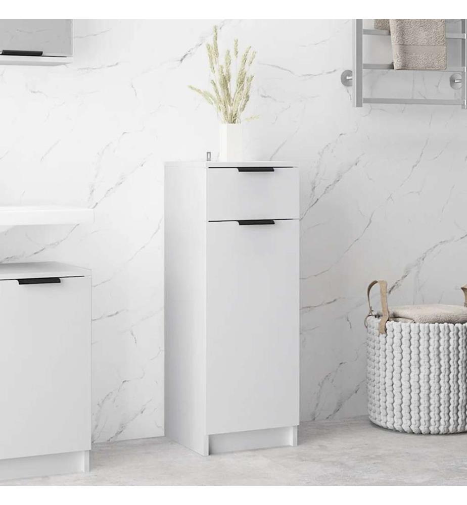 Badschrank Weiss 32x33,5x90 cm Holzwerkstoff