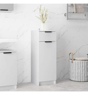 Badschrank Weiss 32x33,5x90 cm Holzwerkstoff