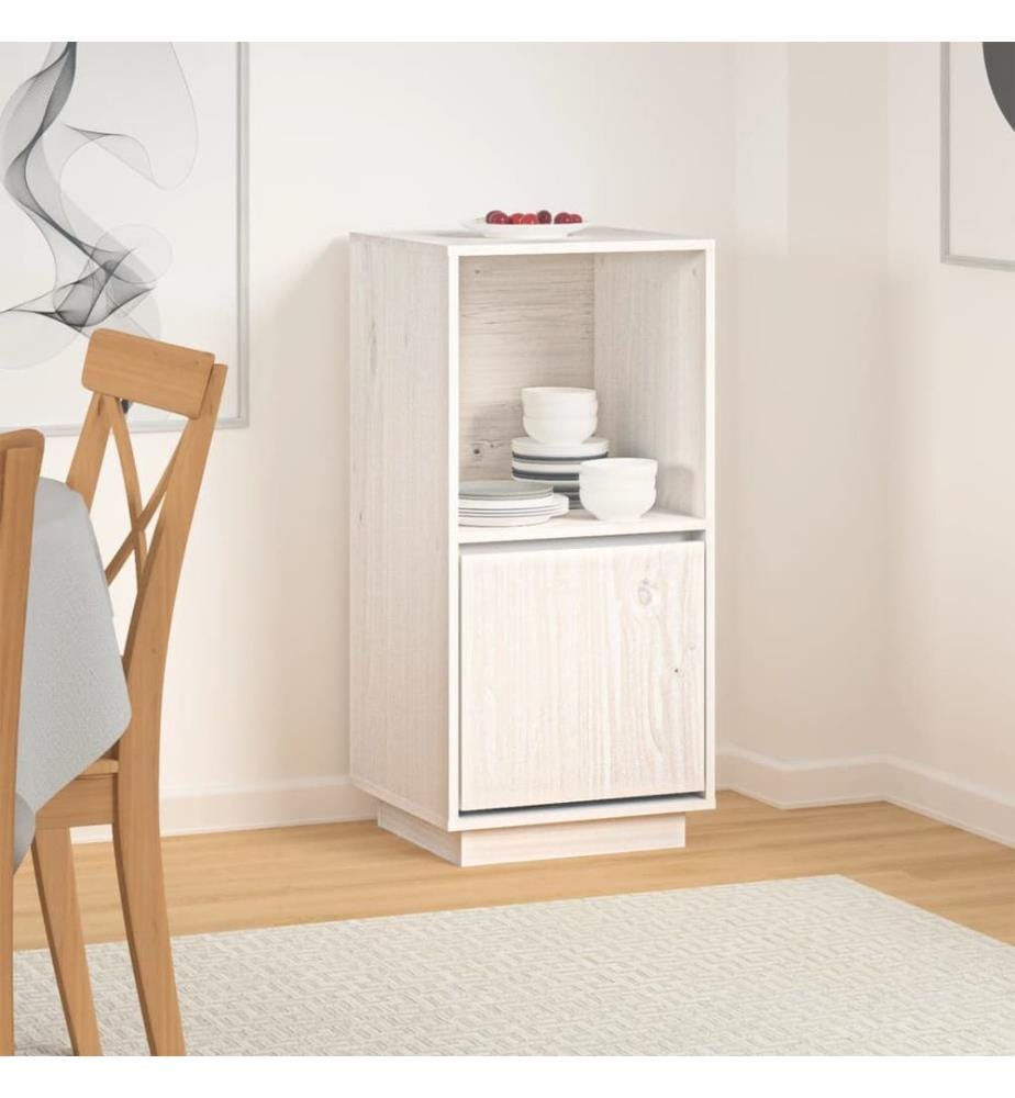 Sideboard Weiss 38x35x80 cm Massivholz Kiefer