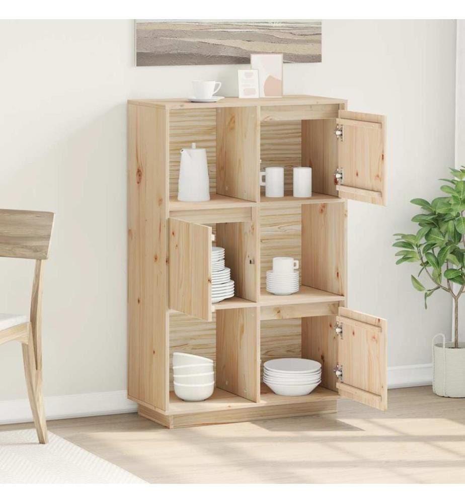Highboard 74x35x117 cm Massivholz Kiefer