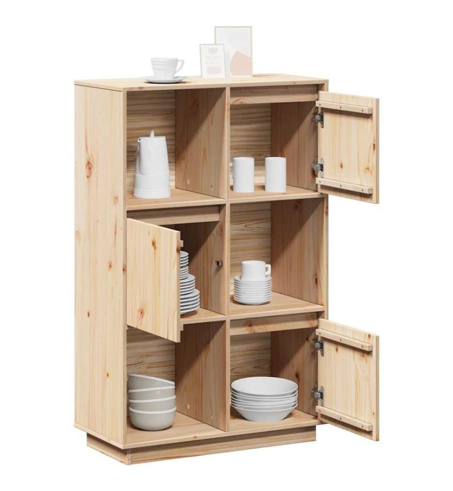 Highboard 74x35x117 cm Massivholz Kiefer