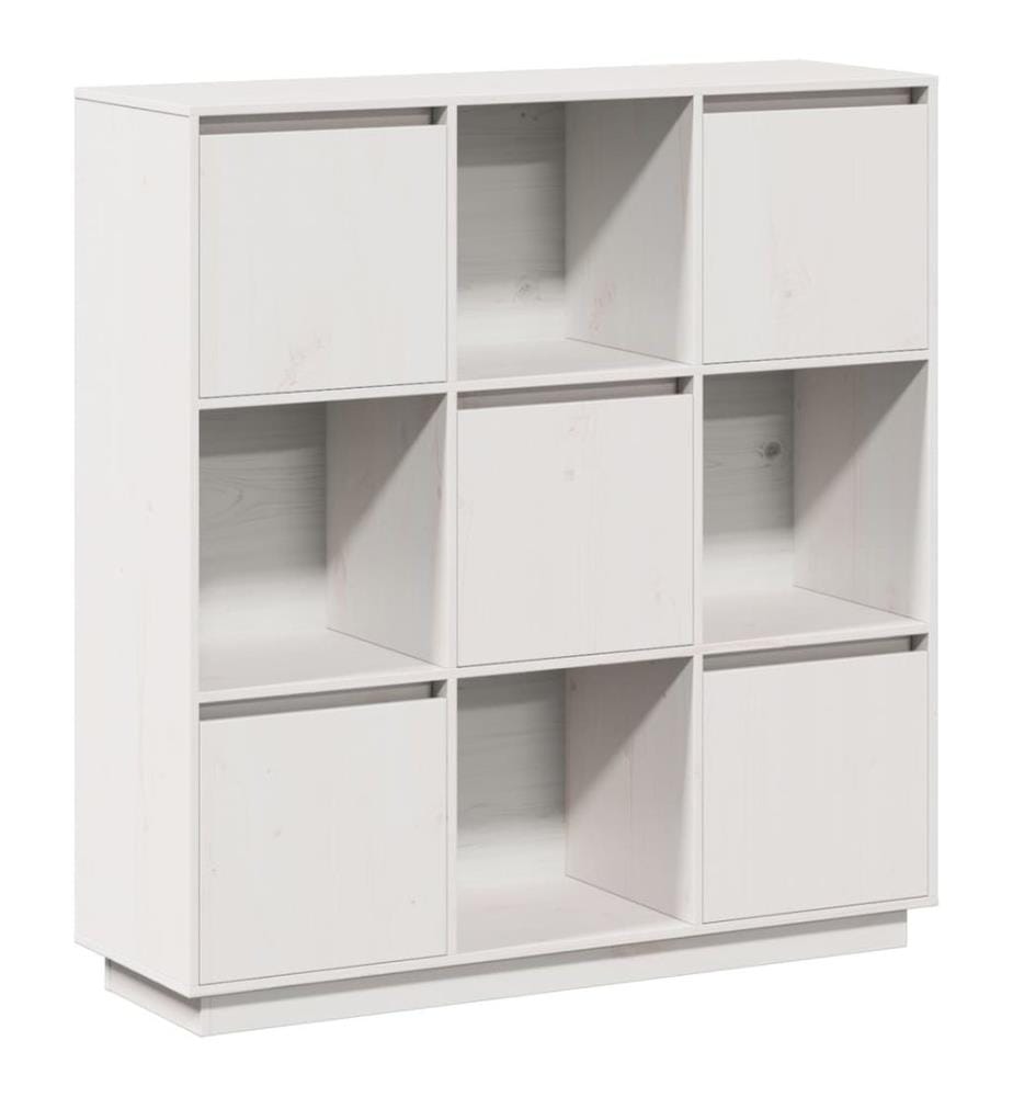 Buffet Blanc 110,5x35x117 cm Bois massif de pin