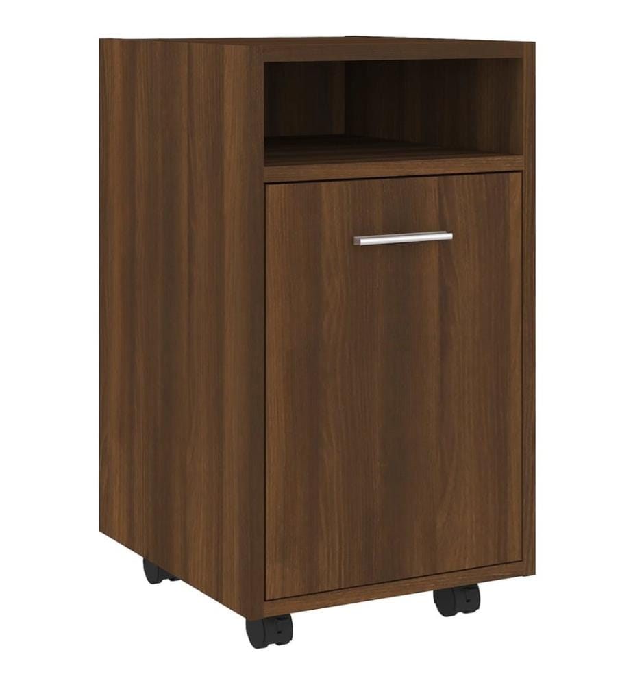 Beistellschrank mit Rollen Braun Eichen-Optik 33x38x60 cm