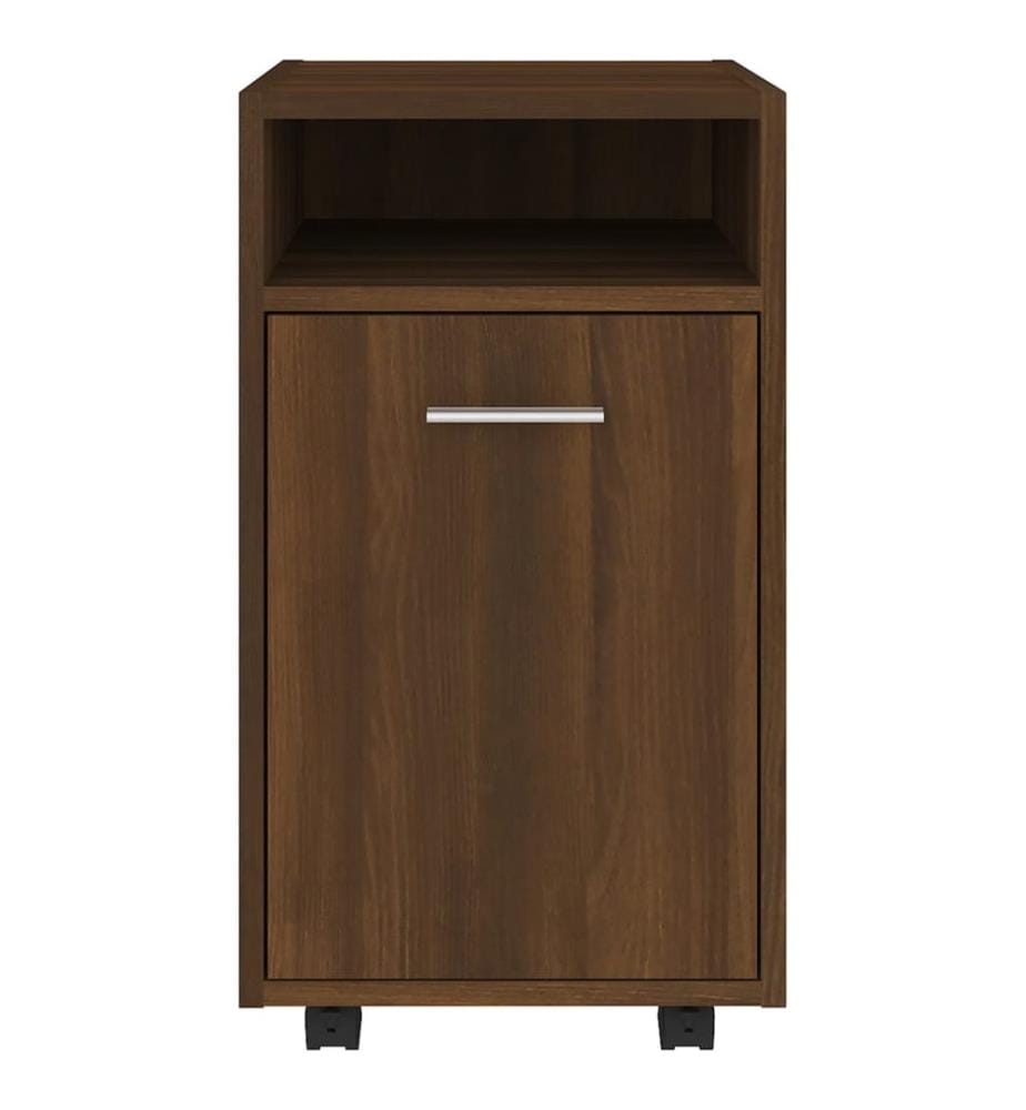 Beistellschrank mit Rollen Braun Eichen-Optik 33x38x60 cm