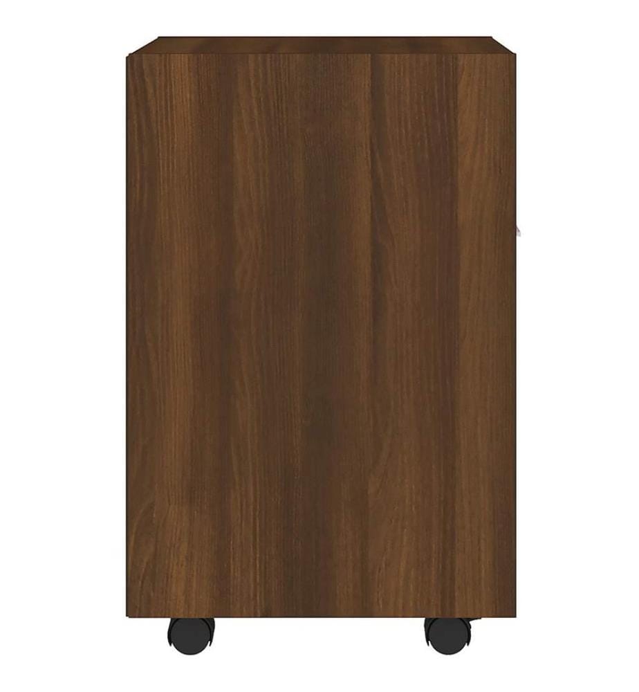 Beistellschrank mit Rollen Braun Eichen-Optik 33x38x60 cm