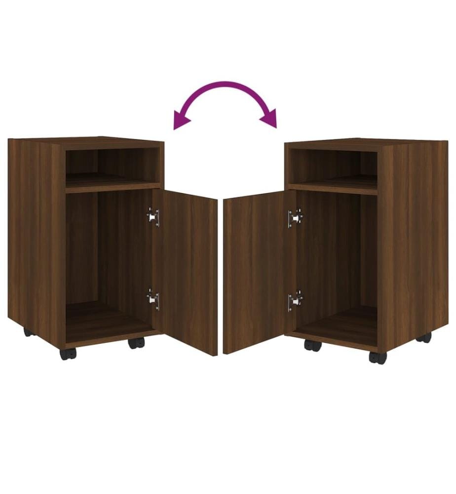 Beistellschrank mit Rollen Braun Eichen-Optik 33x38x60 cm